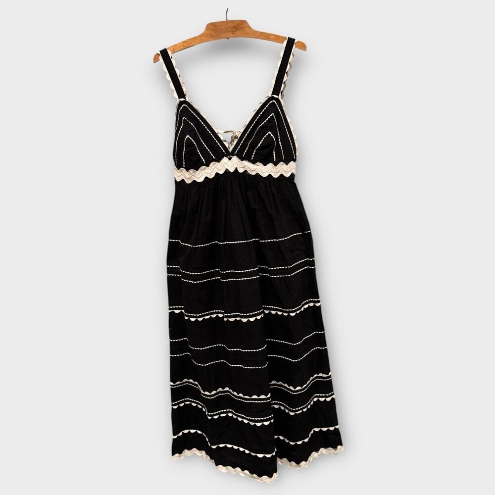 Sea New York  Black Ryleigh Ric Rac Sleeveless Dress Size 6 - Picture 7 of 13
